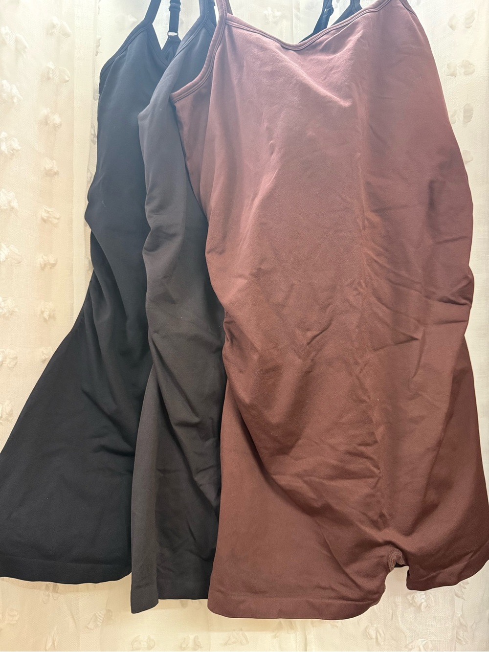 Set of 3 Women's Maternity Bodysuits in Chocolate Brown, Black and Slate Grey